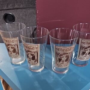 Coca Cola Clear Glass Set with Vintage Design